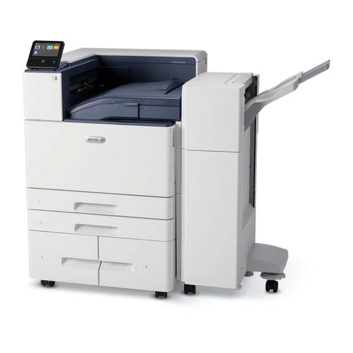 Xerox VersaLink C8000W/DT White Toner And Color (C/M/Y) Duplex Laser Printer, 11x17 With Tandem Trays And Cabinet